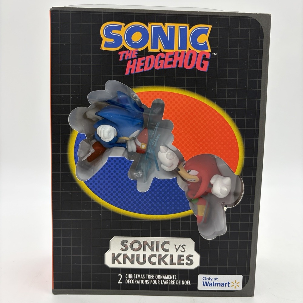 NEW Hallmark Sonic The Hedgehog Sonic Vs. Knuckles Christmas Ornaments, Set of 2